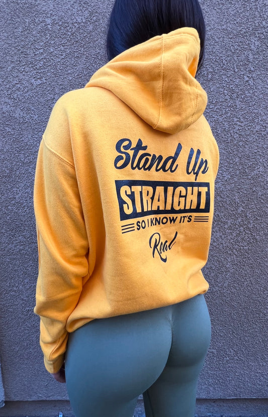 Stand Up Straight Hoodie, Yellow